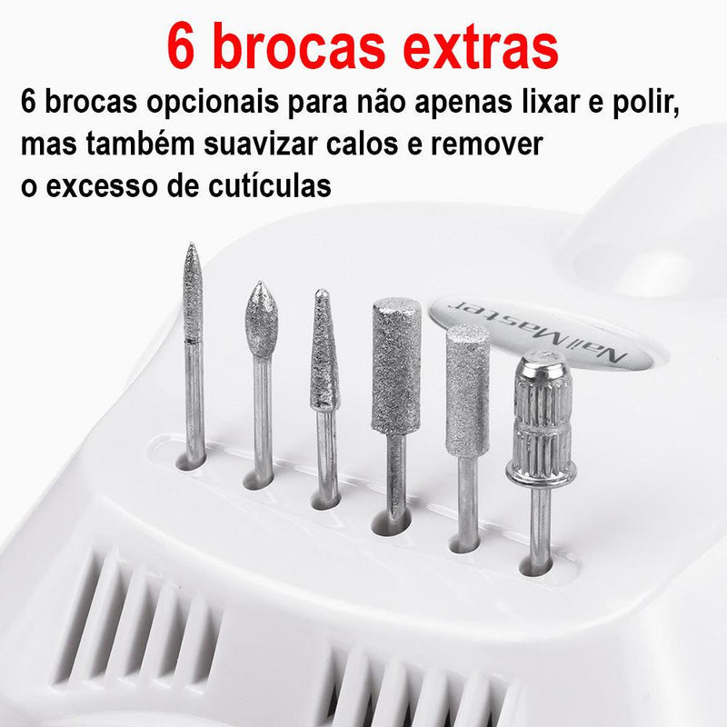 Motor Porquinho 35.000 Rpm - Branco/Rosa/Cinza - Lixar e Polir com qualidade máxima - GoShopp
