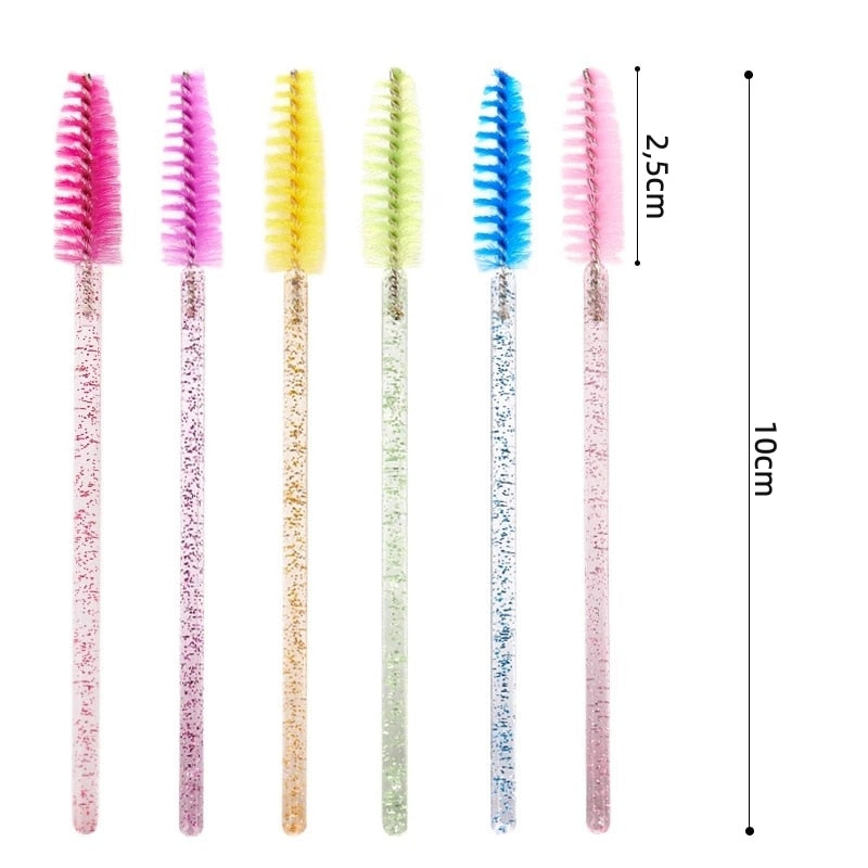 Kit 100 Escovinhas Glitter para Sobrancelha ou Extenção de cílios