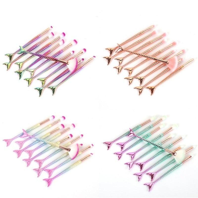 KIT - 10 Pincéis para maquiagem - Calda de sereia! - GoShopp