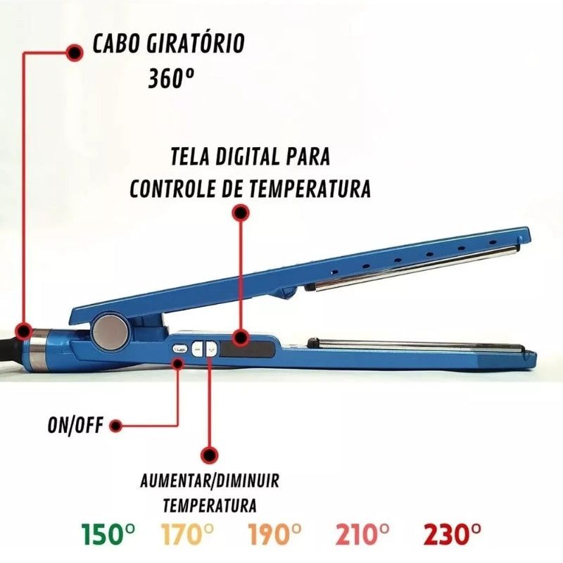 🌟Chapinha / Prancha Nano Titanium -  Controle até 230ºC🌟