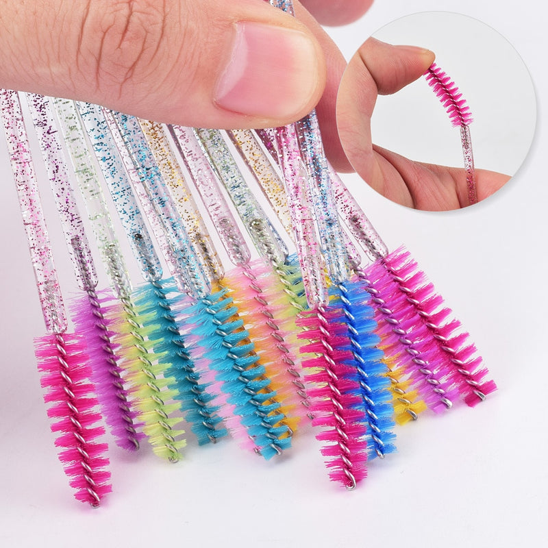 Kit 100 Escovinhas Glitter para Sobrancelha ou Extenção de cílios