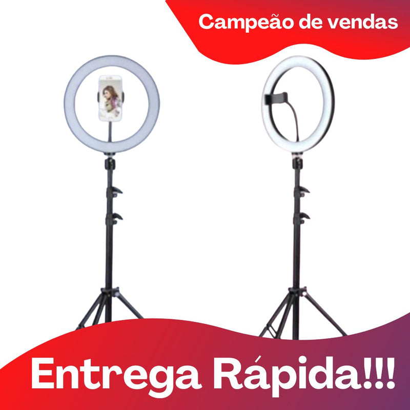 Ring Light Iluminador 10 Polegadas Com Tripé De 2.10 Metro