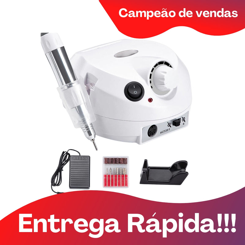 Motor Porquinho 45.000rpm Branco/Rosa - Lixar e polir com qualidade máxima