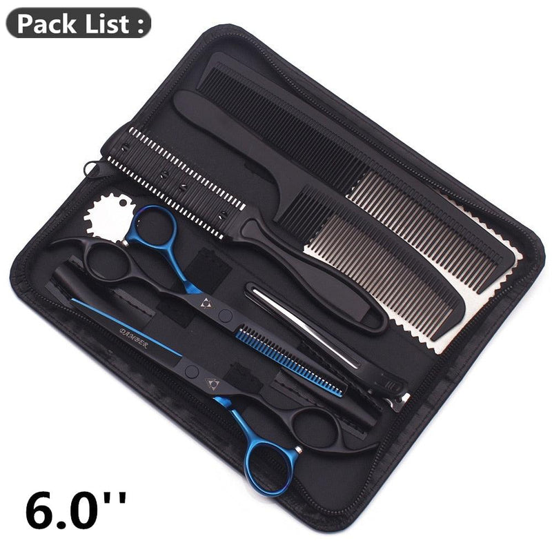 Kit completo de Tesouras Profissionais para Barbeiros e Cabeleireiros 5.5 e 6.0 - GoShopp