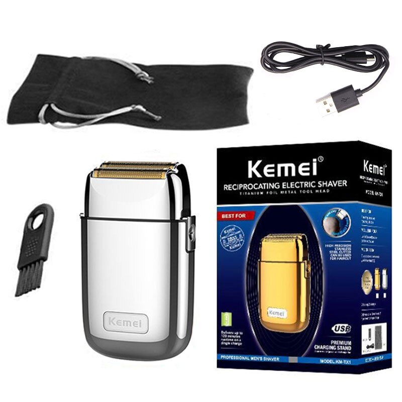 🔥Máquina Shaver Kemei KM-TX1 - Dourada e Prata🔥