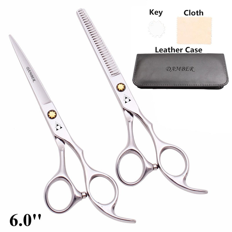 Kit completo de Tesouras Profissionais para Barbeiros e Cabeleireiros 5.5 e 6.0 - GoShopp