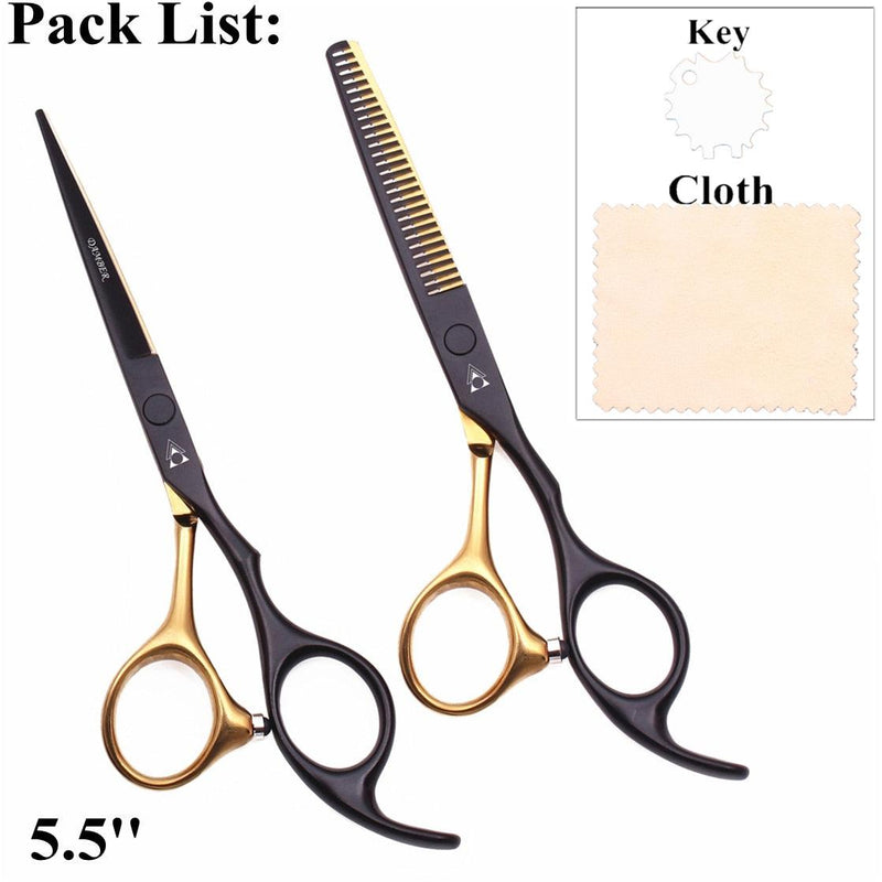 Kit completo de Tesouras Profissionais para Barbeiros e Cabeleireiros 5.5 e 6.0 - GoShopp