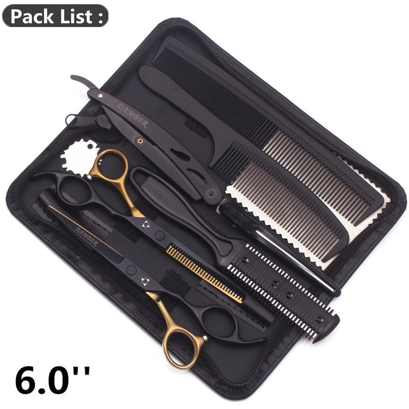 Kit completo de Tesouras Profissionais para Barbeiros e Cabeleireiros 5.5 e 6.0 - GoShopp