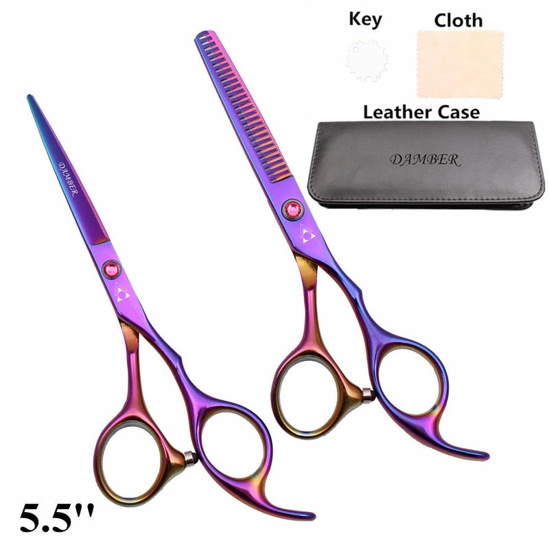 Kit completo de Tesouras Profissionais para Barbeiros e Cabeleireiros 5.5 e 6.0 - GoShopp