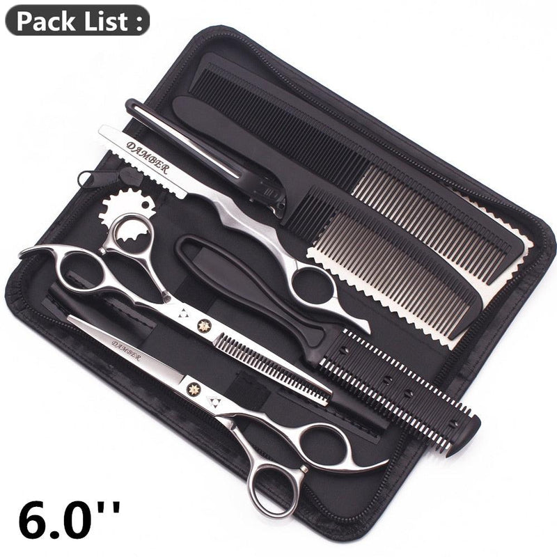 Kit completo de Tesouras Profissionais para Barbeiros e Cabeleireiros 5.5 e 6.0 - GoShopp