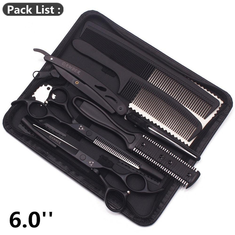 Kit completo de Tesouras Profissionais para Barbeiros e Cabeleireiros 5.5 e 6.0 - GoShopp