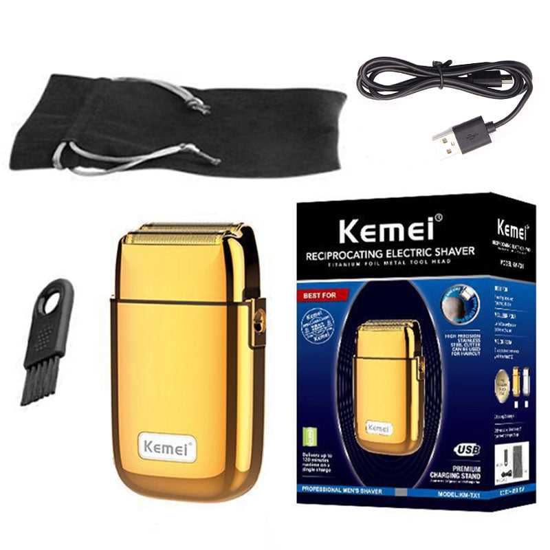 🔥Máquina Shaver Kemei KM-TX1 - Dourada e Prata🔥