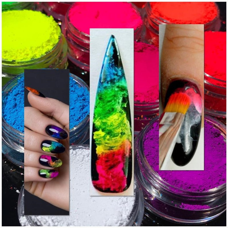 🌟Decoração de Unhas! - Pó Neon, Glitters, Brilhos, Pó Croma🌟