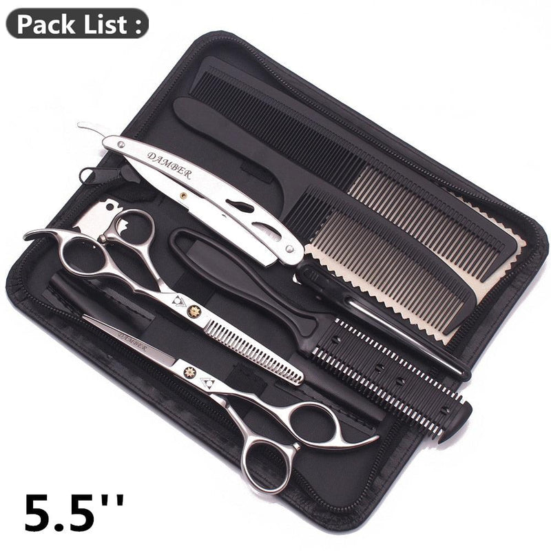 Kit completo de Tesouras Profissionais para Barbeiros e Cabeleireiros 5.5 e 6.0 - GoShopp