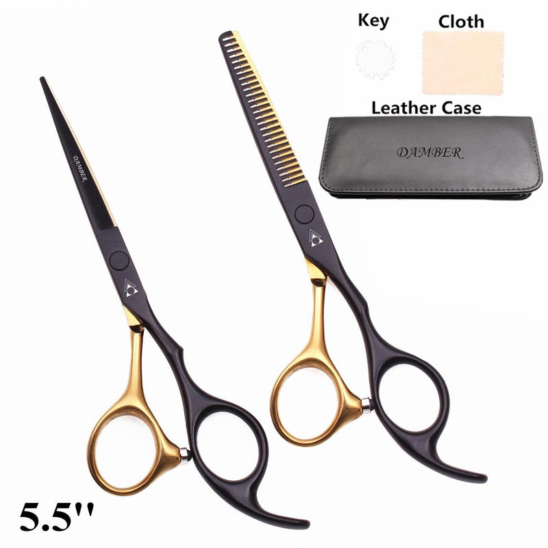 Kit completo de Tesouras Profissionais para Barbeiros e Cabeleireiros 5.5 e 6.0 - GoShopp