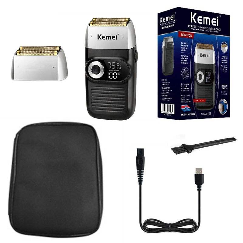 🔥Máquina Shaver Kemei KM-TX1 - Dourada e Prata🔥