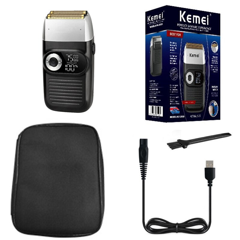 🔥Máquina Shaver Kemei KM-TX1 - Dourada e Prata🔥