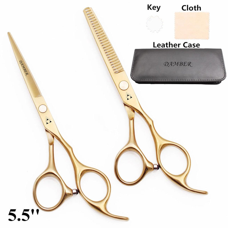 Kit completo de Tesouras Profissionais para Barbeiros e Cabeleireiros 5.5 e 6.0 - GoShopp