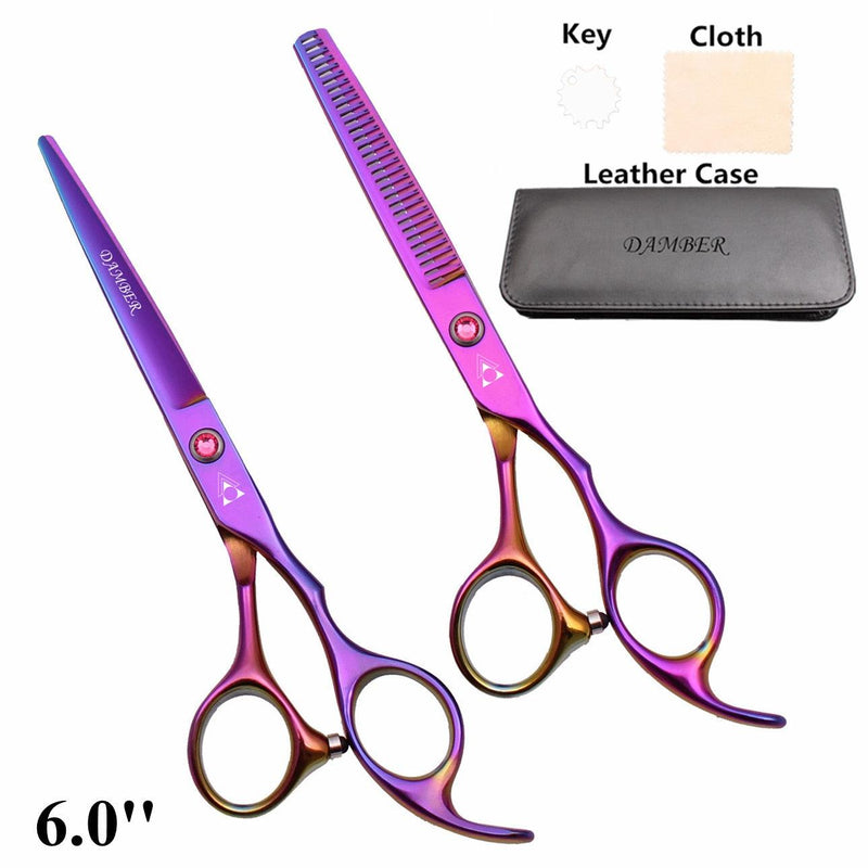 Kit completo de Tesouras Profissionais para Barbeiros e Cabeleireiros 5.5 e 6.0 - GoShopp