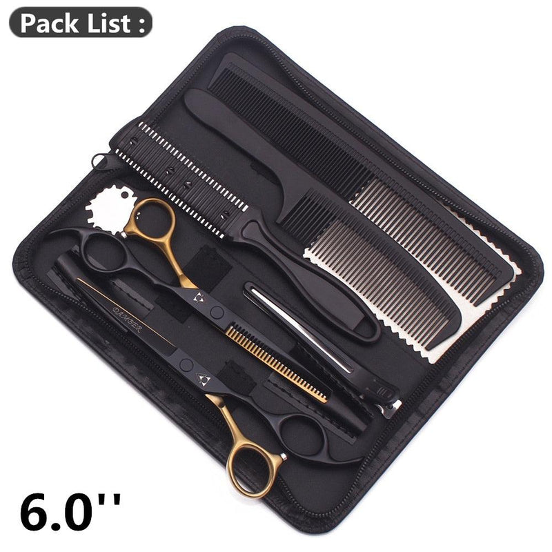 Kit completo de Tesouras Profissionais para Barbeiros e Cabeleireiros 5.5 e 6.0 - GoShopp