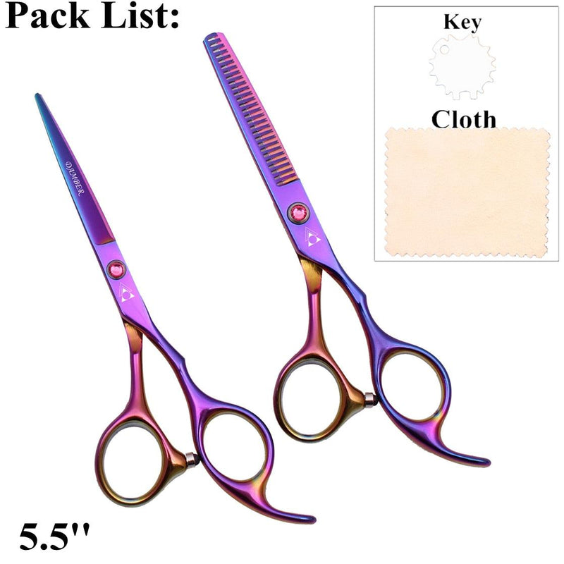Kit completo de Tesouras Profissionais para Barbeiros e Cabeleireiros 5.5 e 6.0 - GoShopp