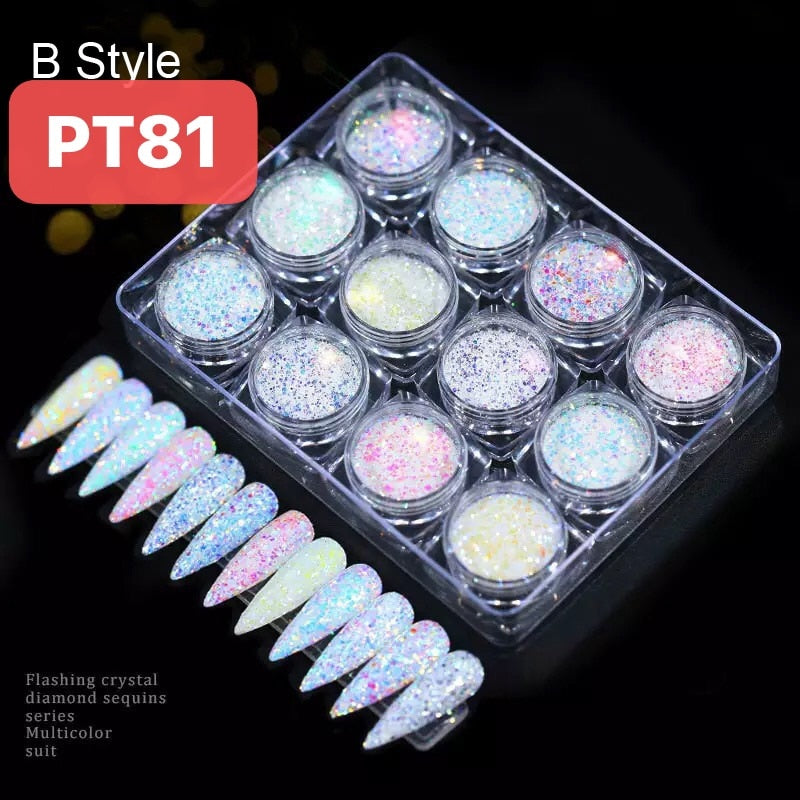 🌟Decoração de Unhas! - Pó Neon, Glitters, Brilhos, Pó Croma🌟