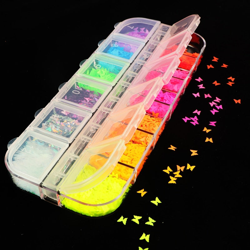 85 Decorações Fluorescente e 3d para Nail Arts - Unhas de gel encapsuladas