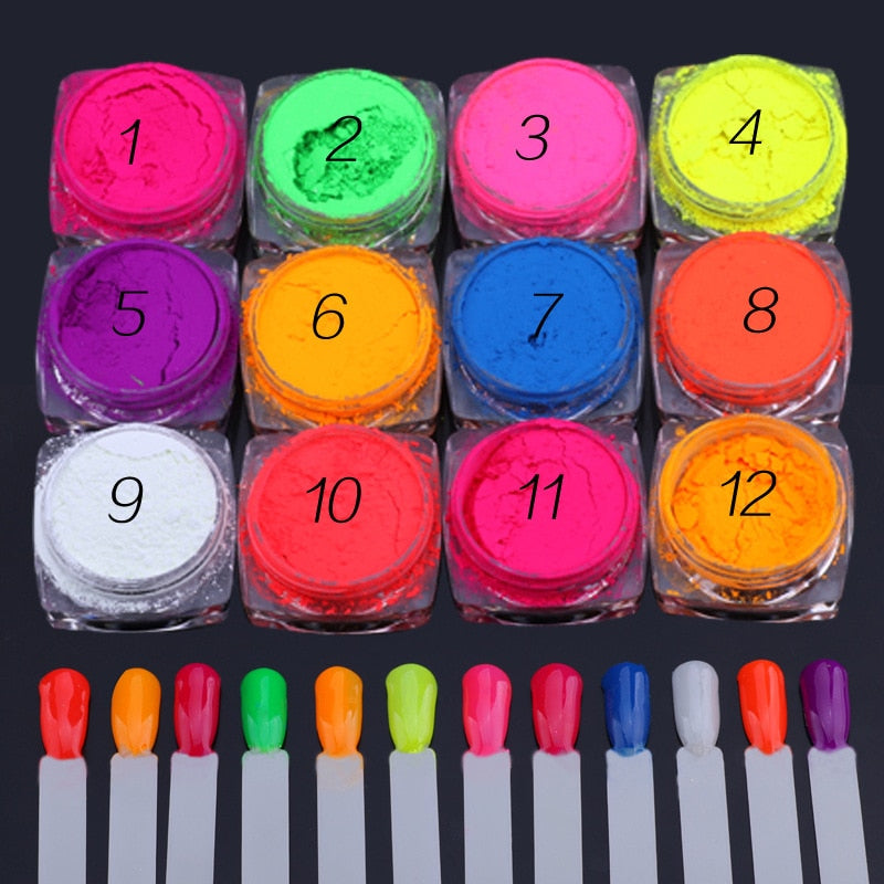 🌟Decoração de Unhas! - Pó Neon, Glitters, Brilhos, Pó Croma🌟
