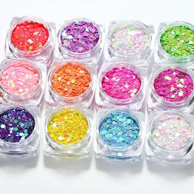 🌟Decoração de Unhas! - Pó Neon, Glitters, Brilhos, Pó Croma🌟