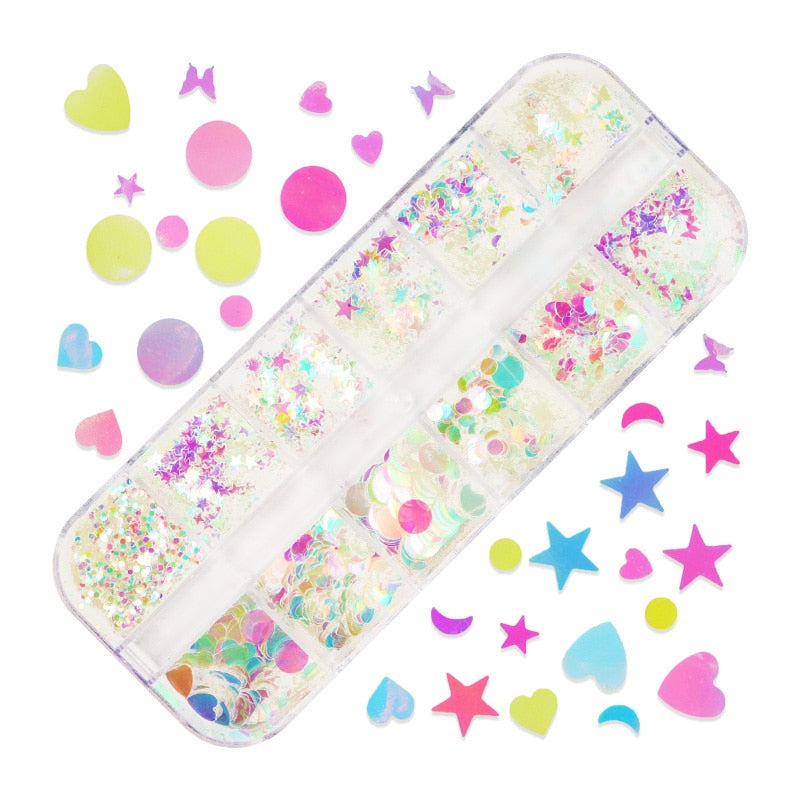 85 Decorações Fluorescente e 3d para Nail Arts - Unhas de gel encapsuladas