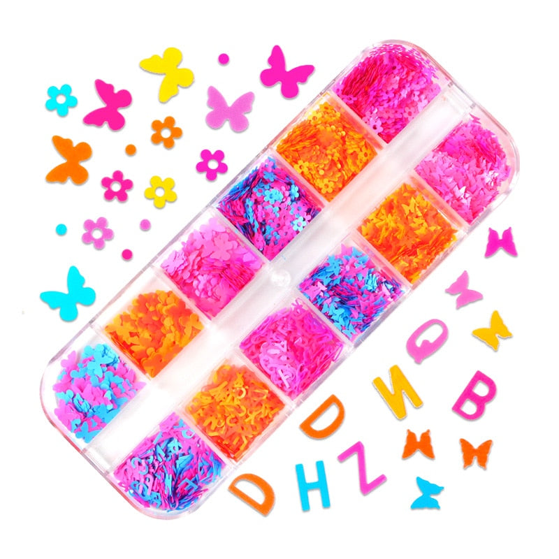 85 Decorações Fluorescente e 3d para Nail Arts - Unhas de gel encapsuladas