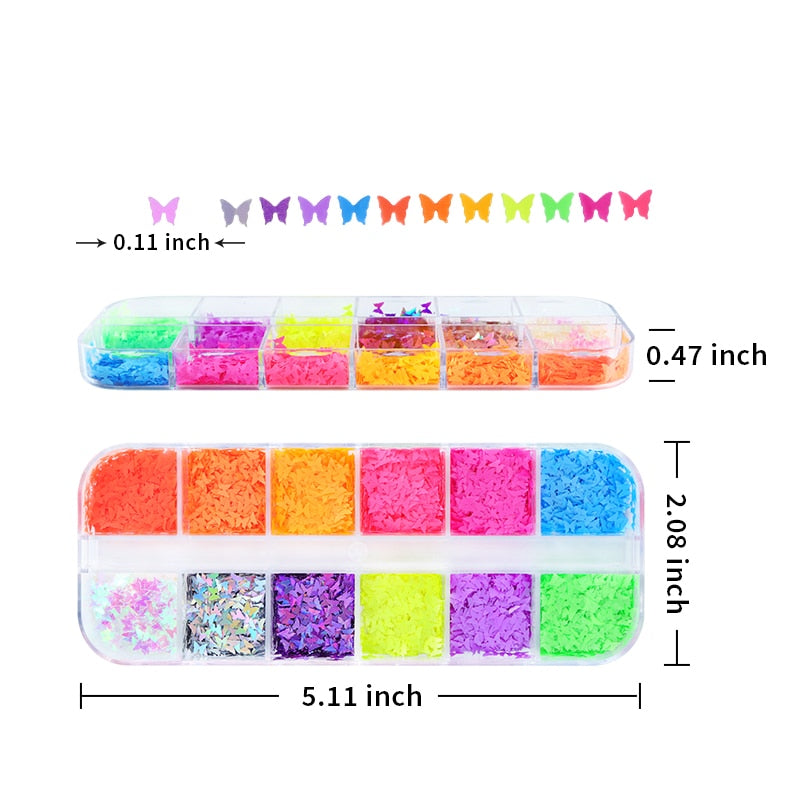 85 Decorações Fluorescente e 3d para Nail Arts - Unhas de gel encapsuladas