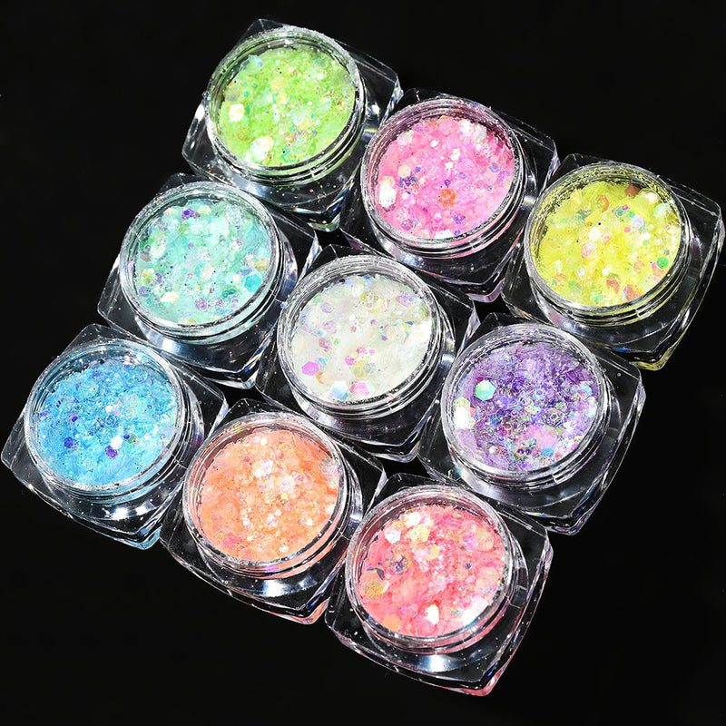 🌟Decoração de Unhas! - Pó Neon, Glitters, Brilhos, Pó Croma🌟
