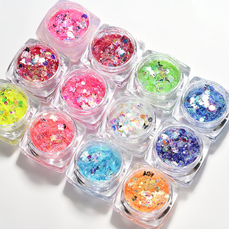 🌟Decoração de Unhas! - Pó Neon, Glitters, Brilhos, Pó Croma🌟