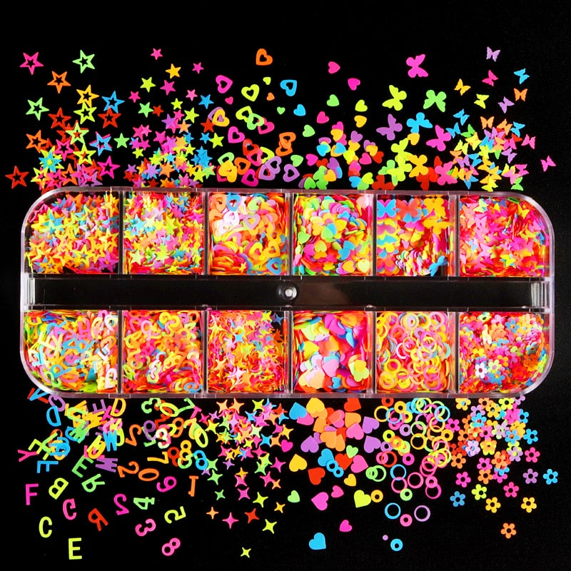 85 Decorações Fluorescente e 3d para Nail Arts - Unhas de gel encapsuladas