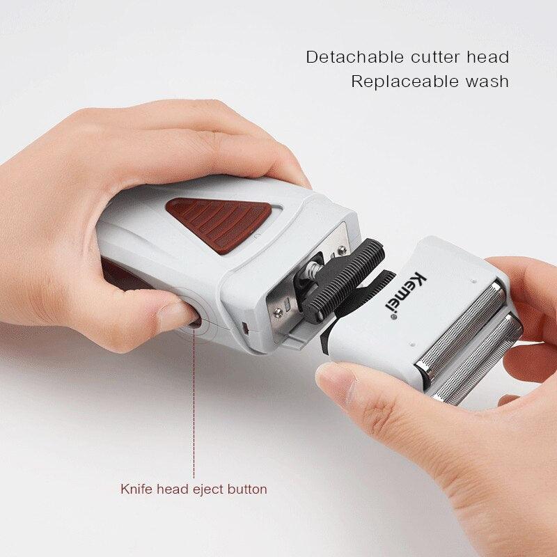 Shaver Kemei KM-3382 branco 100V/240V - GoShopp